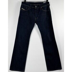 Diesel Safada Mens Jeans W32 L29 Slim Straight Dark Blue Denim Button Fly